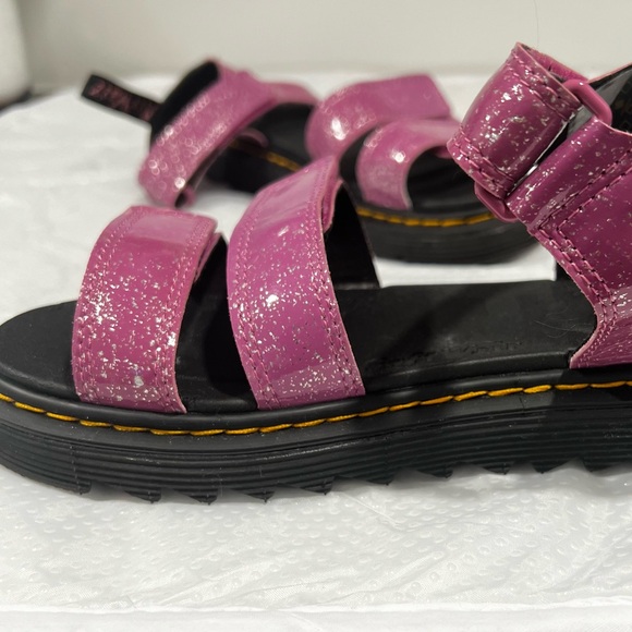 Dr. Martens Klaire J Pink Cosmic Glitter Velcro Sandals Big Girls Sz 4 - Picture 7 of 13